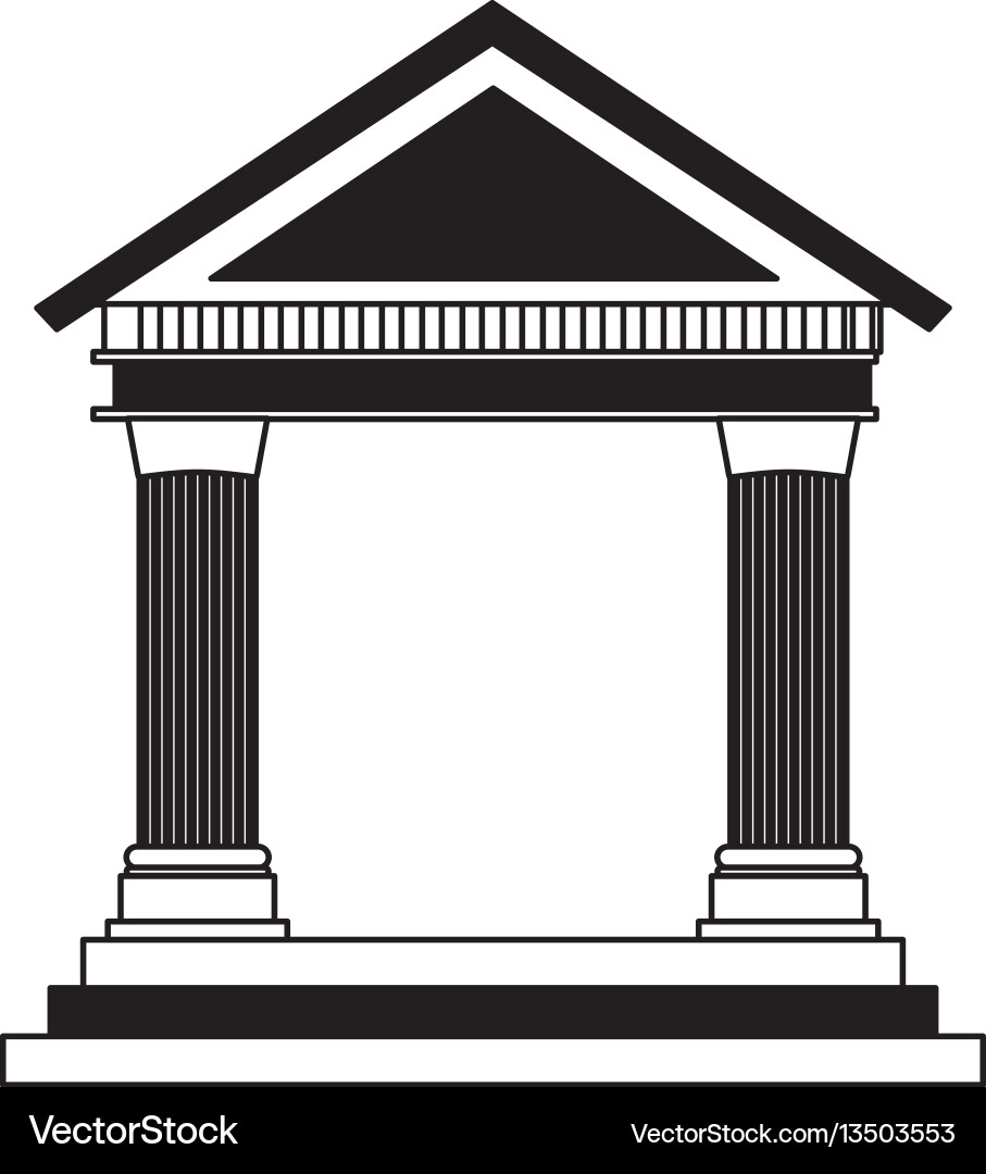 Building roman columns icon vector image