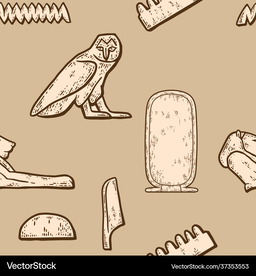 Cartouche egyptian seamless background sketch Cartouche egyptian seamless background sketch vector image