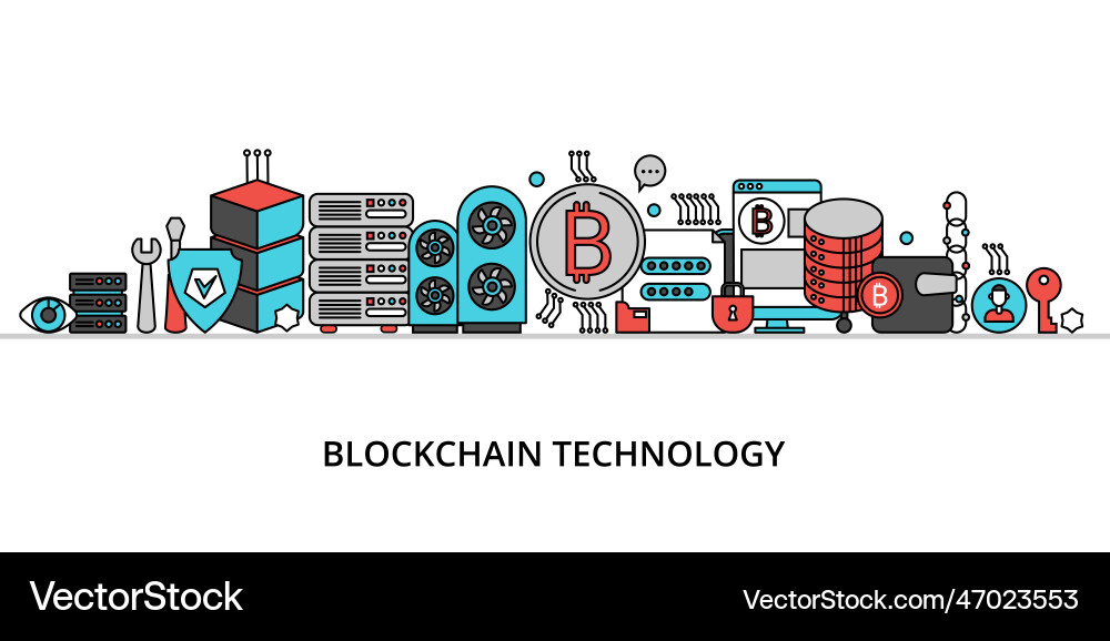 Concept of blockchain technology Concept of blockchain technology vector image