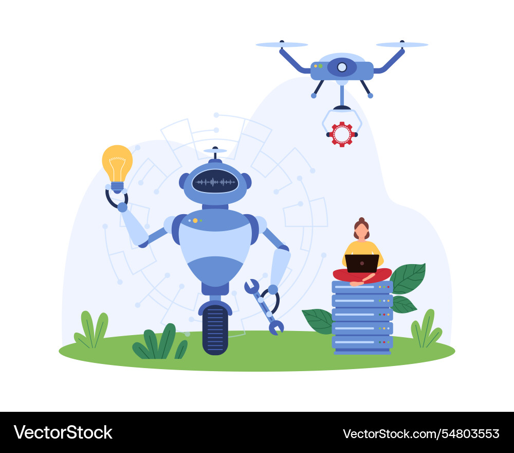 Creation and development tech support of creative Creation and development tech support of creative Vector Image