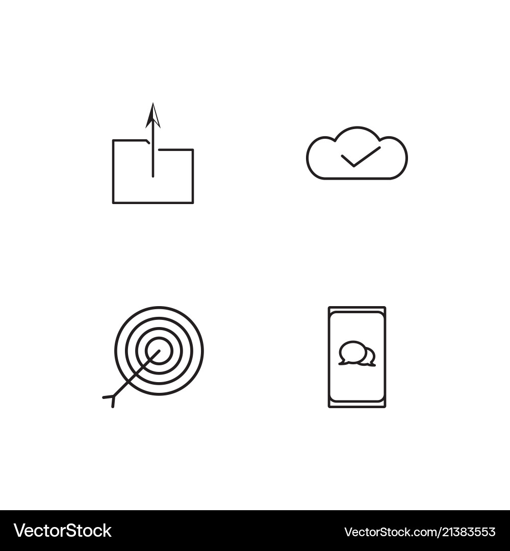 Cyber security linear icons set simple outline vector image