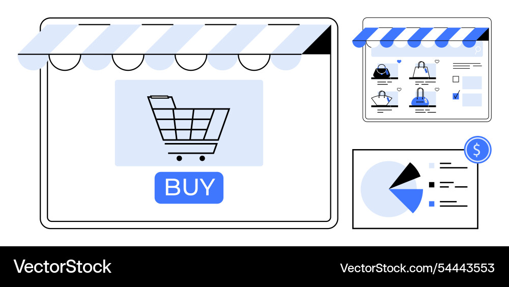 E-Commerce-Plattformdarstellung mit E-Commerce-Plattformdarstellung mit vektorbild