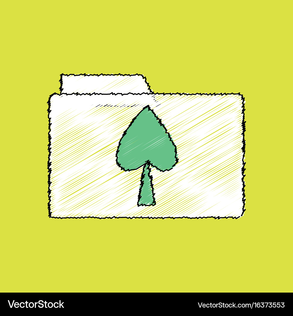 Flat shading style icon spade symbol on folder vector image