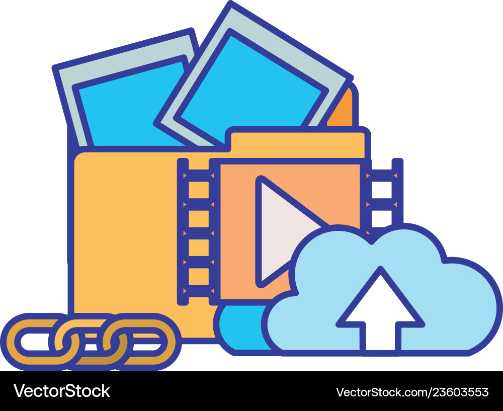 Folder with objects isolated icon Vector Image