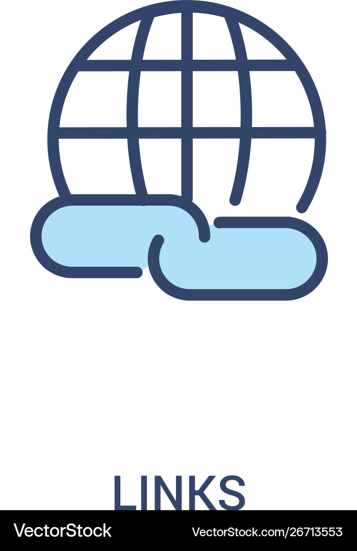 Links concept 2 colored icon simple line element Links concept 2 colored icon simple line element vector image