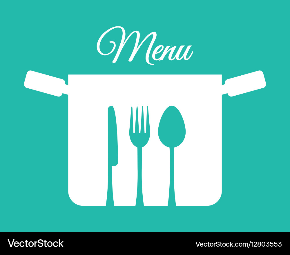 Menu cursive font emblem image vector image
