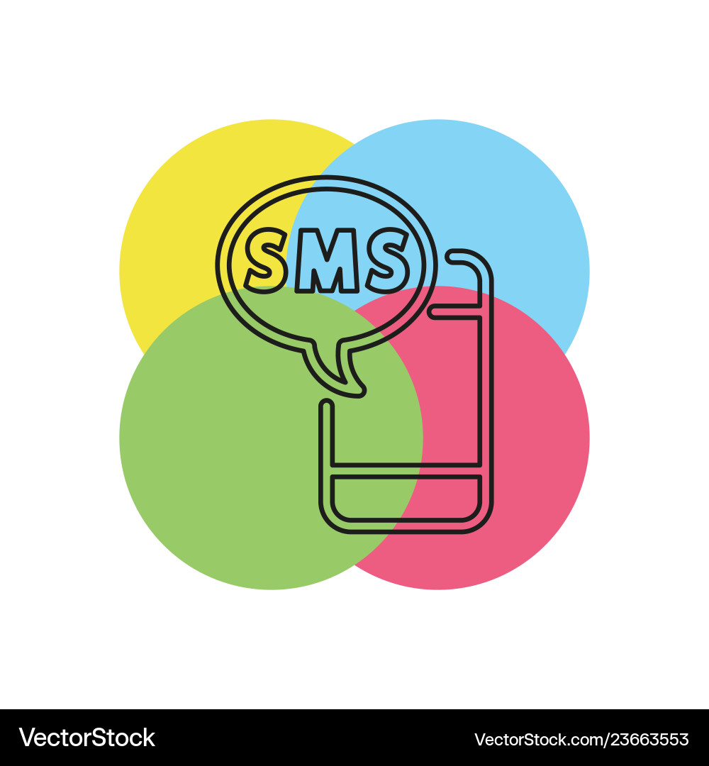 Mobile with text message icon vector image