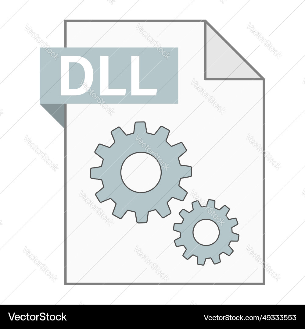 Modern flat design of dll file icon for web Vector Image