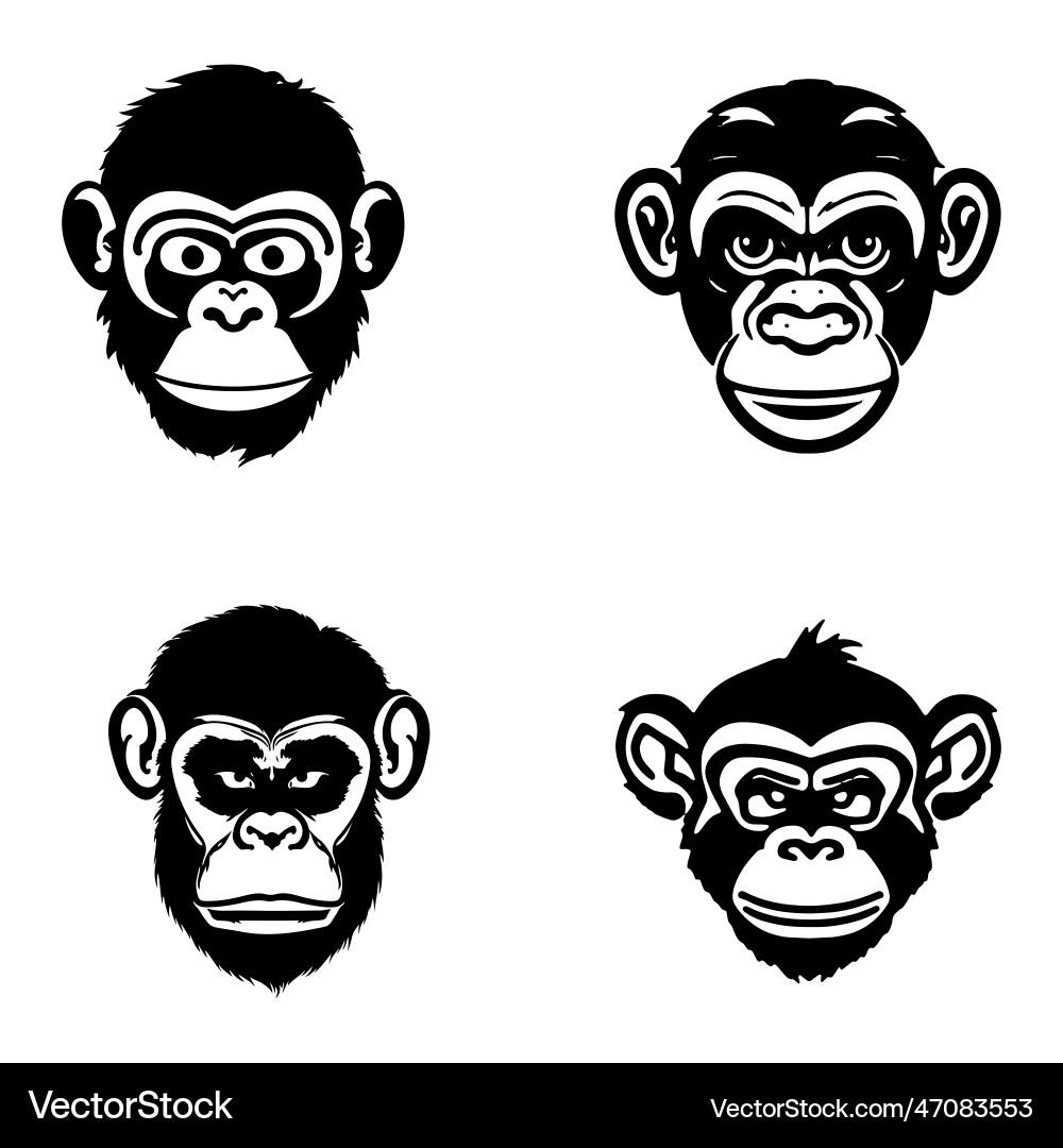 Monkey face with angry and funny expression Vector Image