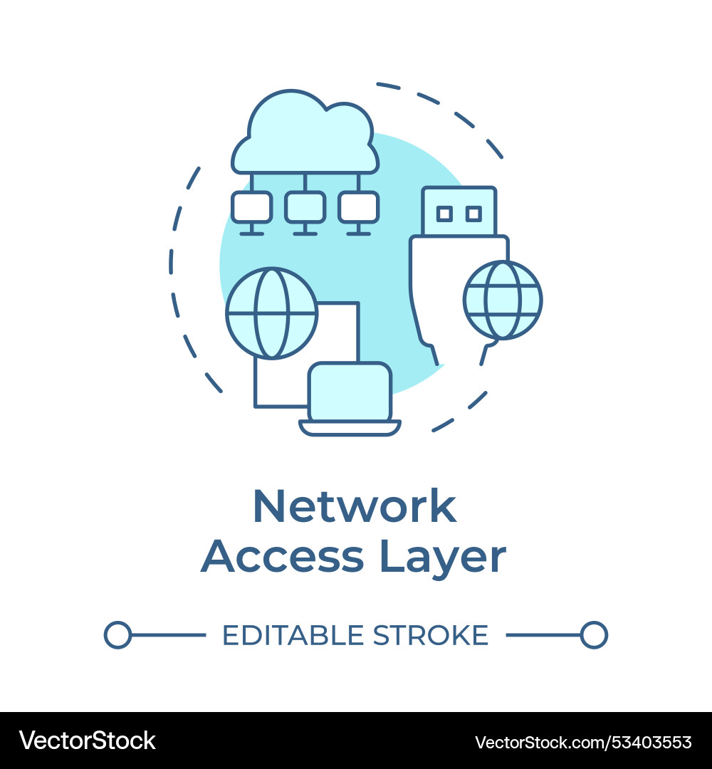 Network access layer soft blue concept icon vector image