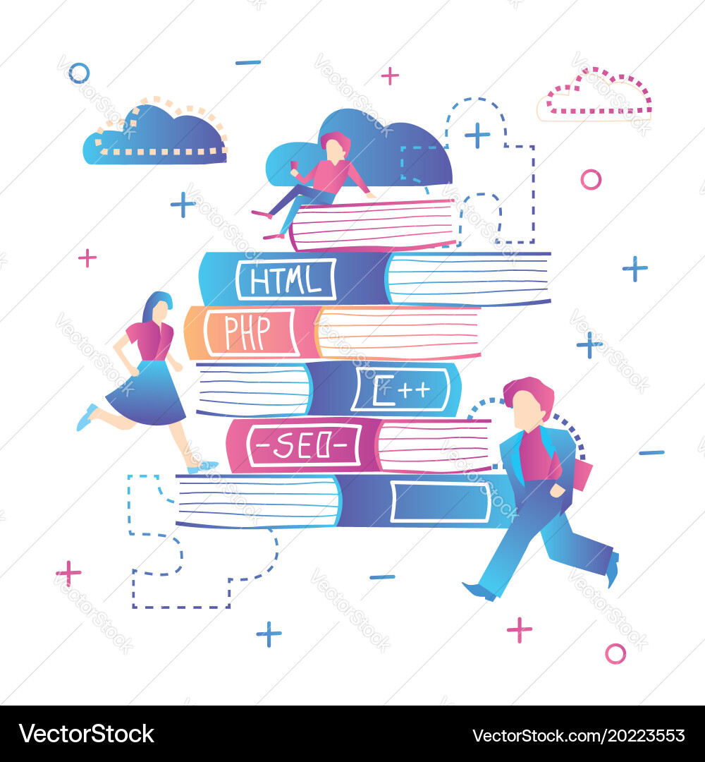 Online education learning web design coding vector image