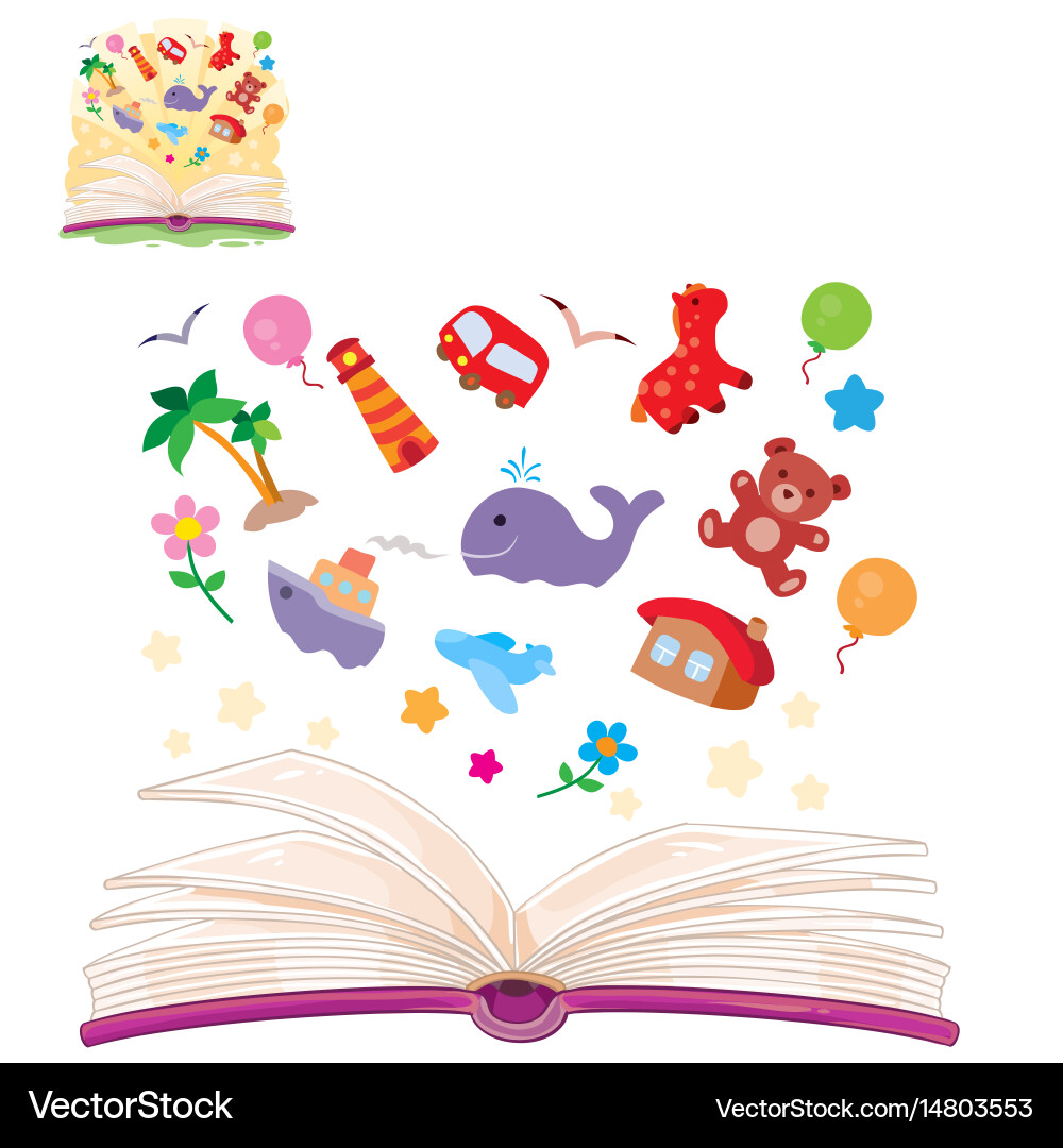 Open book and the knowledge that it contains vector image