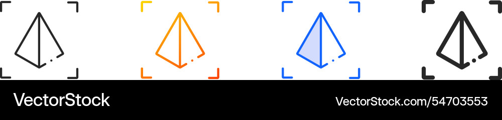 Piramid iconthin linear gradient blue stroke Vector Image