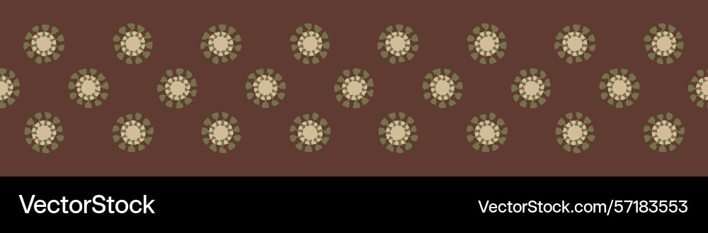 Polka dot blockprint seamless border Vector Image