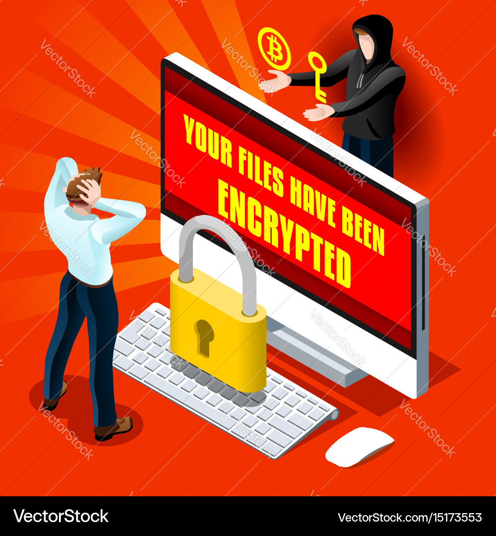 Ransomware Cyber Threat Infografik Vektorbild