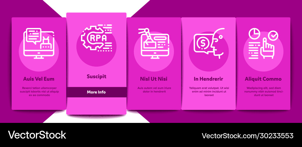 Rpa robotic process automation onboarding elements Vector Image
