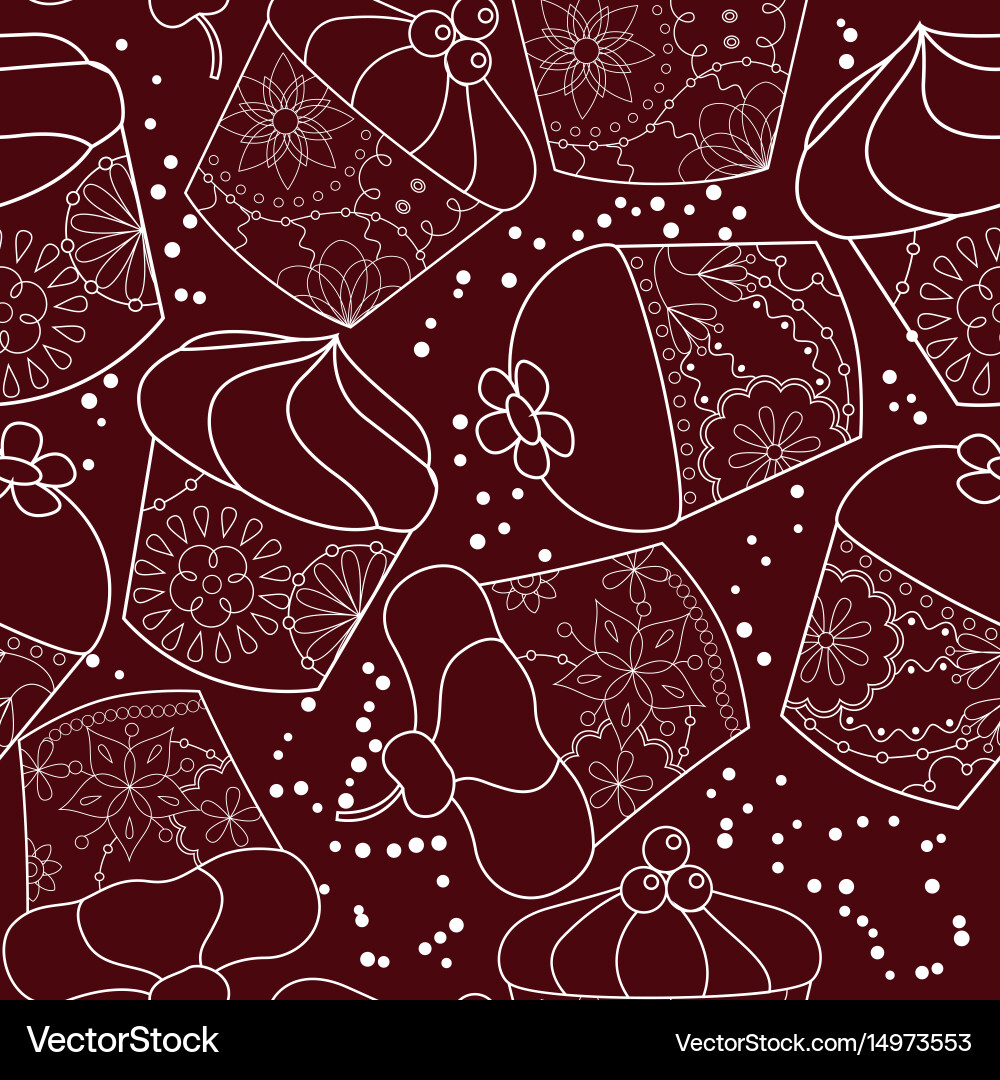Seamless pattern with cupcakes Vector Image
