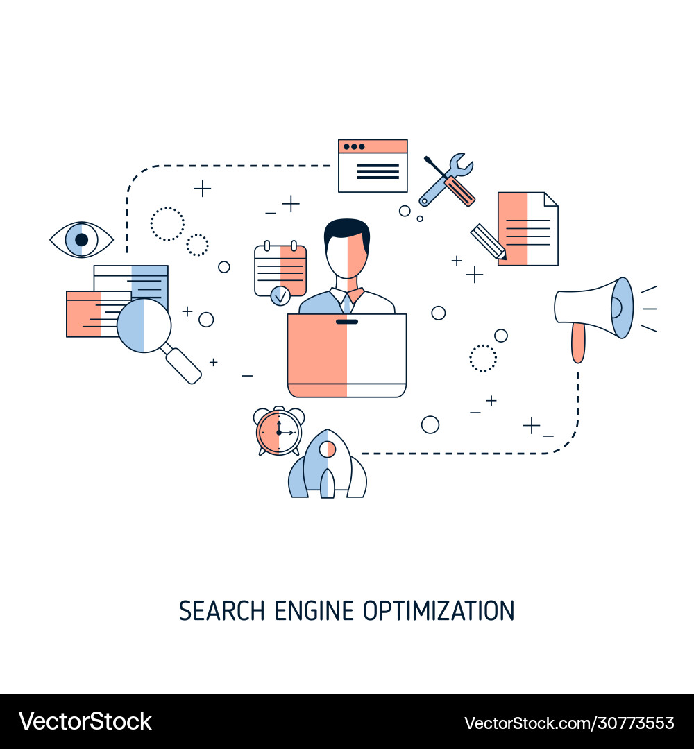 Search engine optimization concept Search engine optimization concept vector image