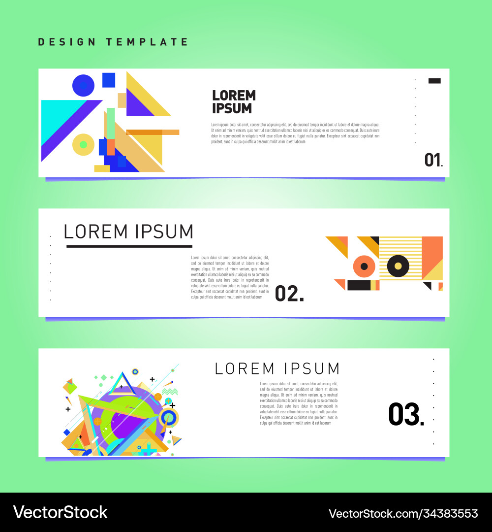 Set abstract banner web design template retro Set abstract banner web design template retro Vector Image