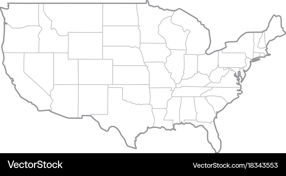 Usa states border map Royalty Free Vector Image
