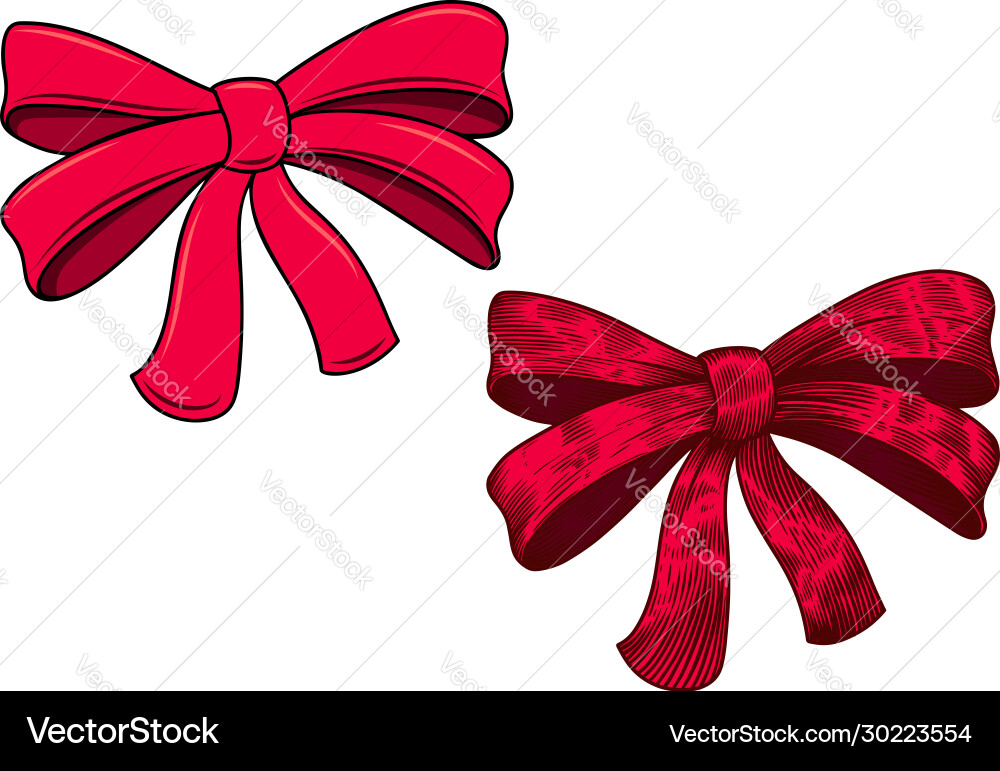 A bow in engraving style design element A bow in engraving style design element vector image