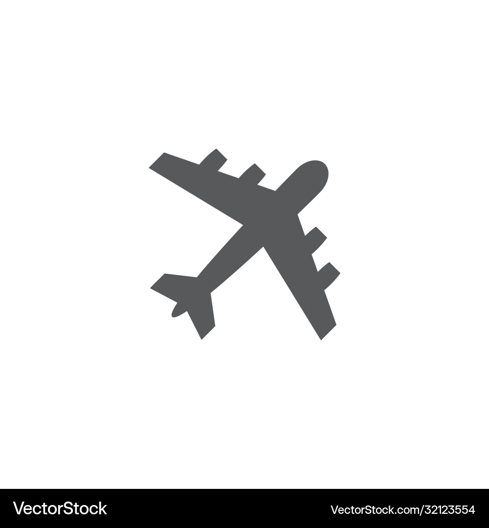 Airplane icon on white background Airplane icon on white background vector image