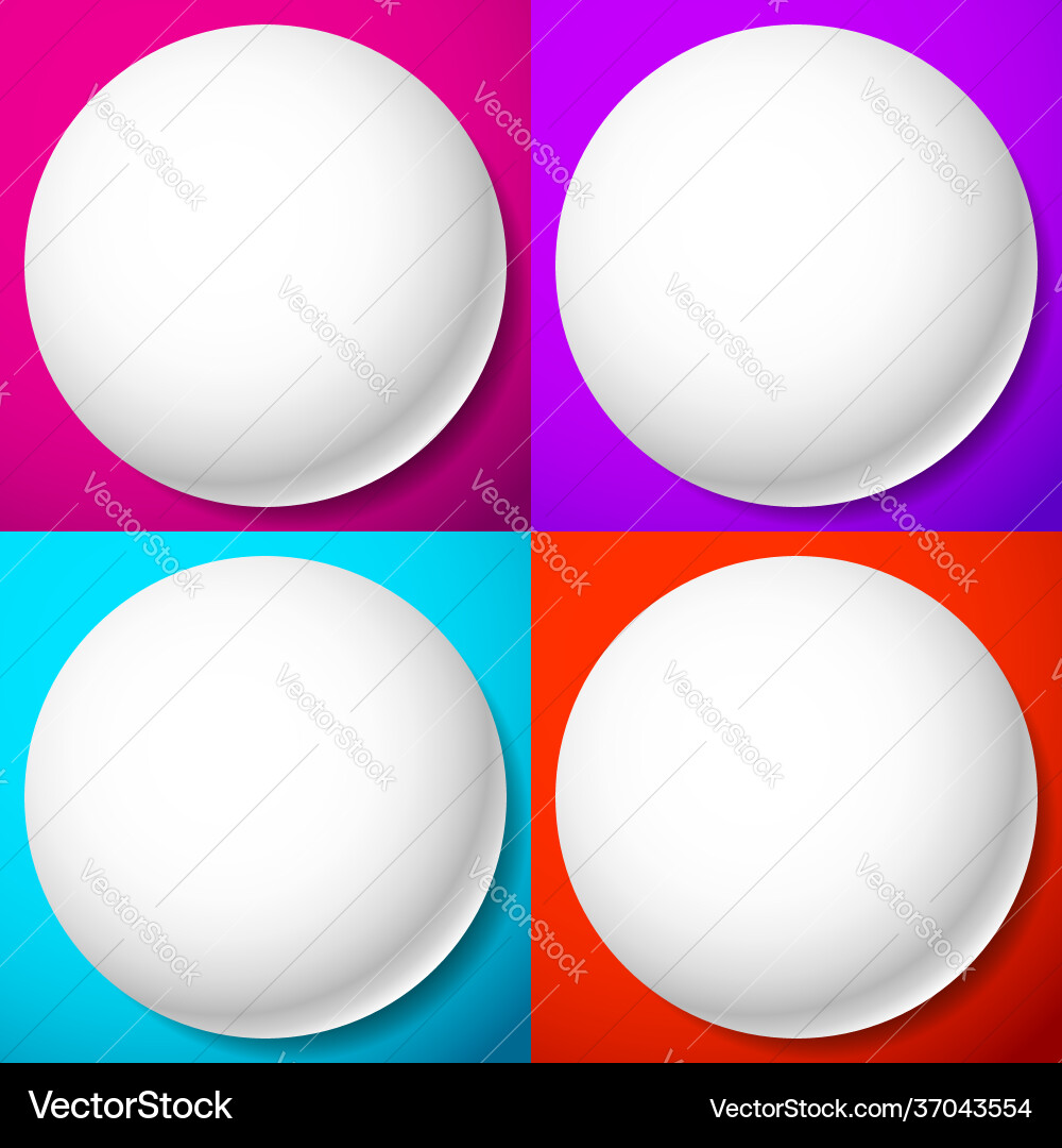 Blank empty circle orb and sphere button badge vector image
