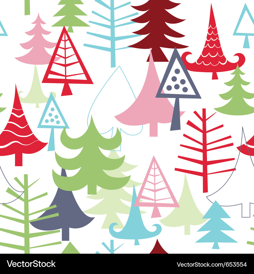 Christmas Tree Pattern Background vector image