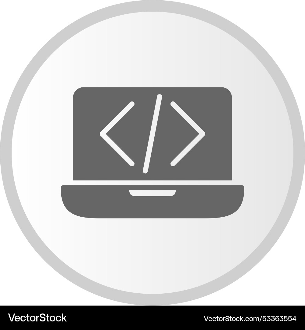 Coding glyph circle grey icon vector image