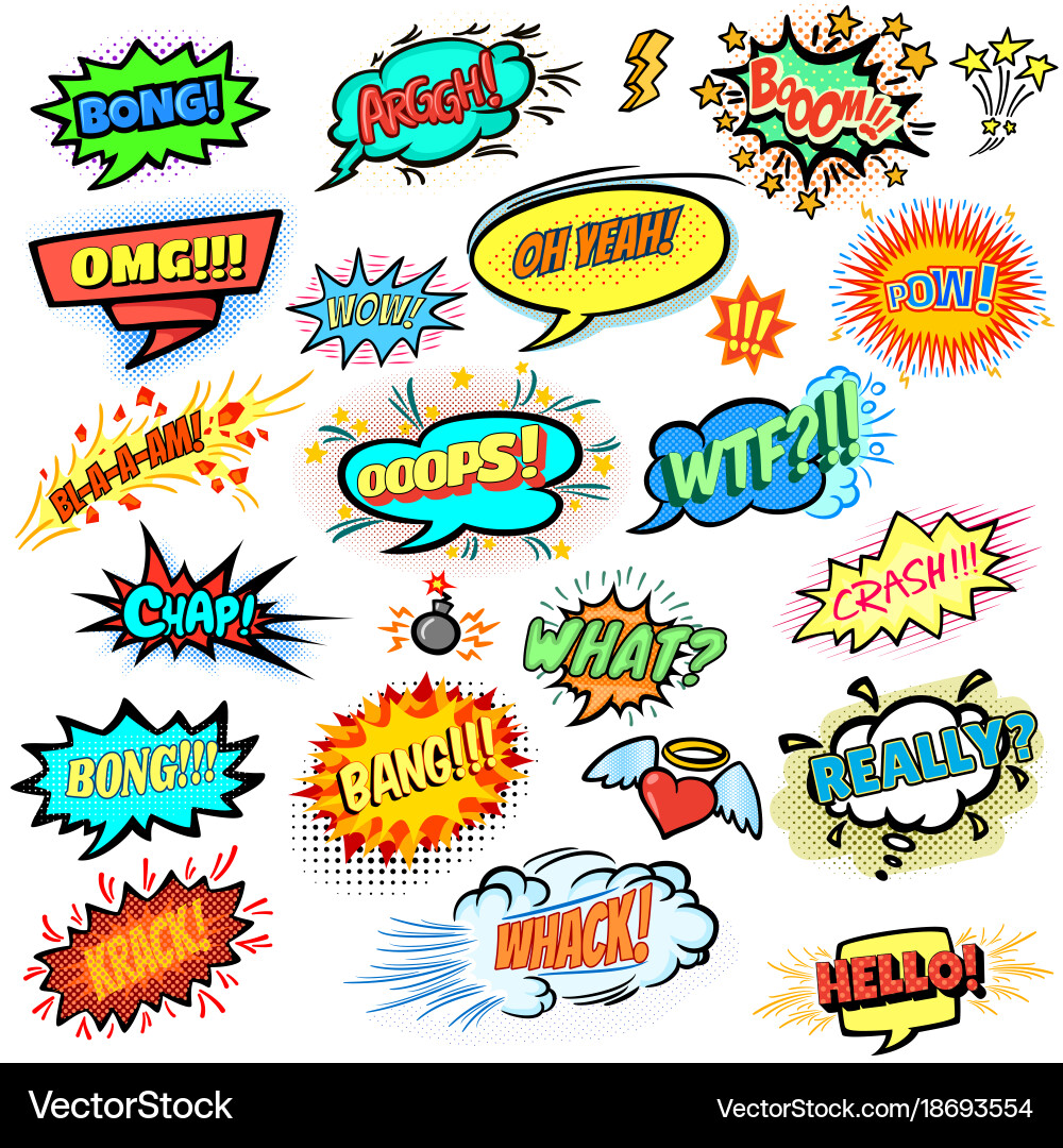 Comics design elements Royalty Free Vector Image