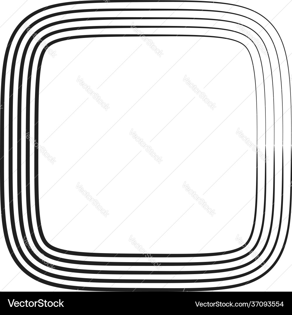 Concentric square element with drawn lines vector image