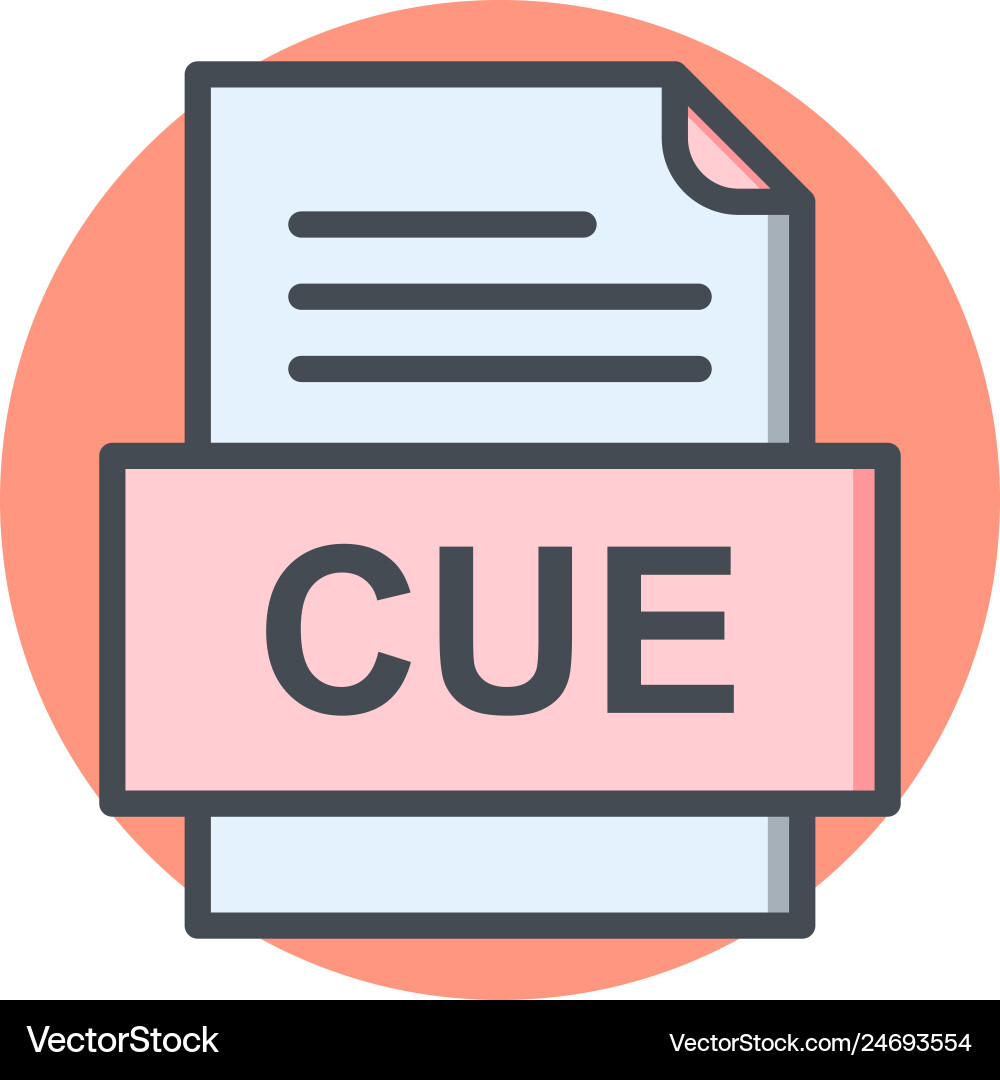 Cue file document icon vector image