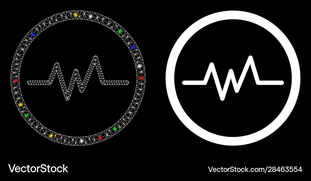 Flare mesh wire frame echogram icon with Flare mesh wire frame echogram icon with vector image