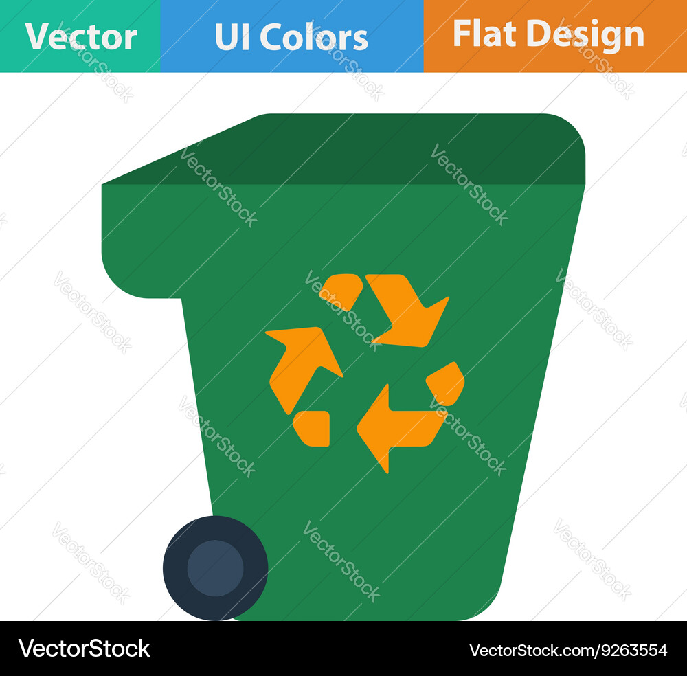 Garbage container with recycle sign icon Vector Image