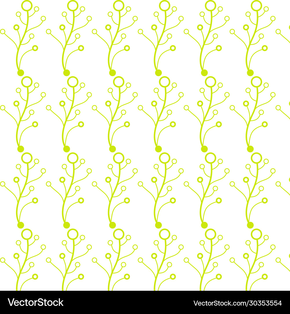 Green flower pattern on white background Vector Image