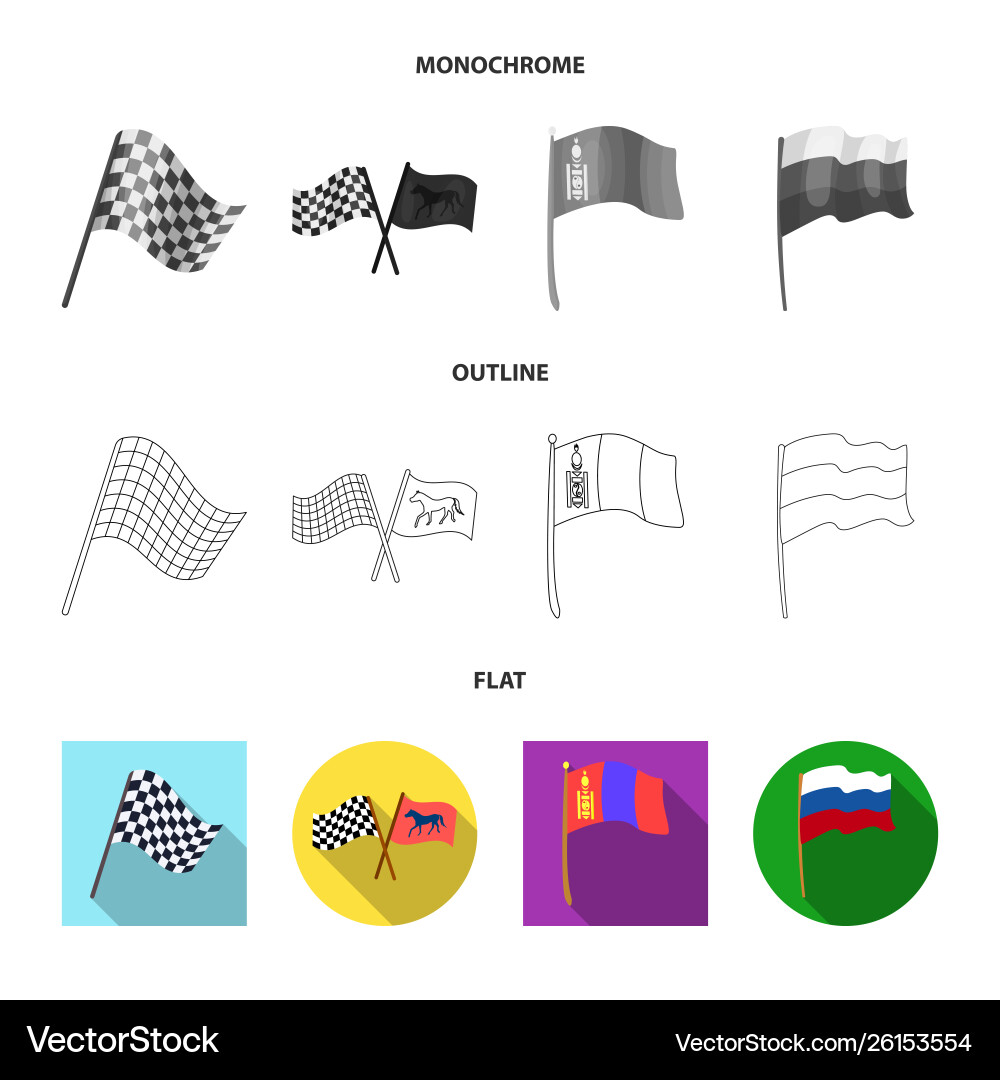 Isolated object world and flag symbol set Vector Image