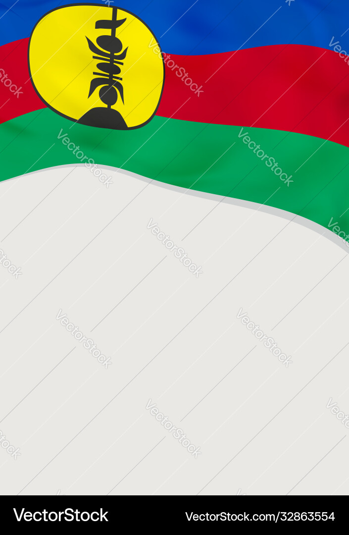 Leaflet design with flag new caledonia template Vector Image