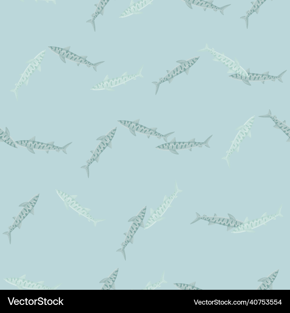 Leopard shark seamless pattern in scandinavian Leopard shark seamless pattern in scandinavian vector image