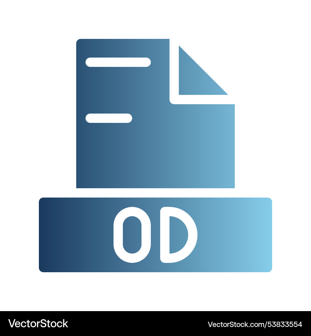 Odt document file text icons with gradients vector image