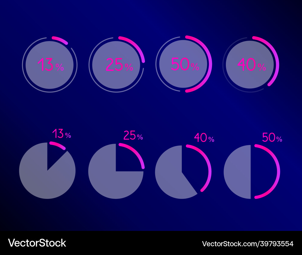 Pie circle chart graph infographic Pie circle chart graph infographic vector image