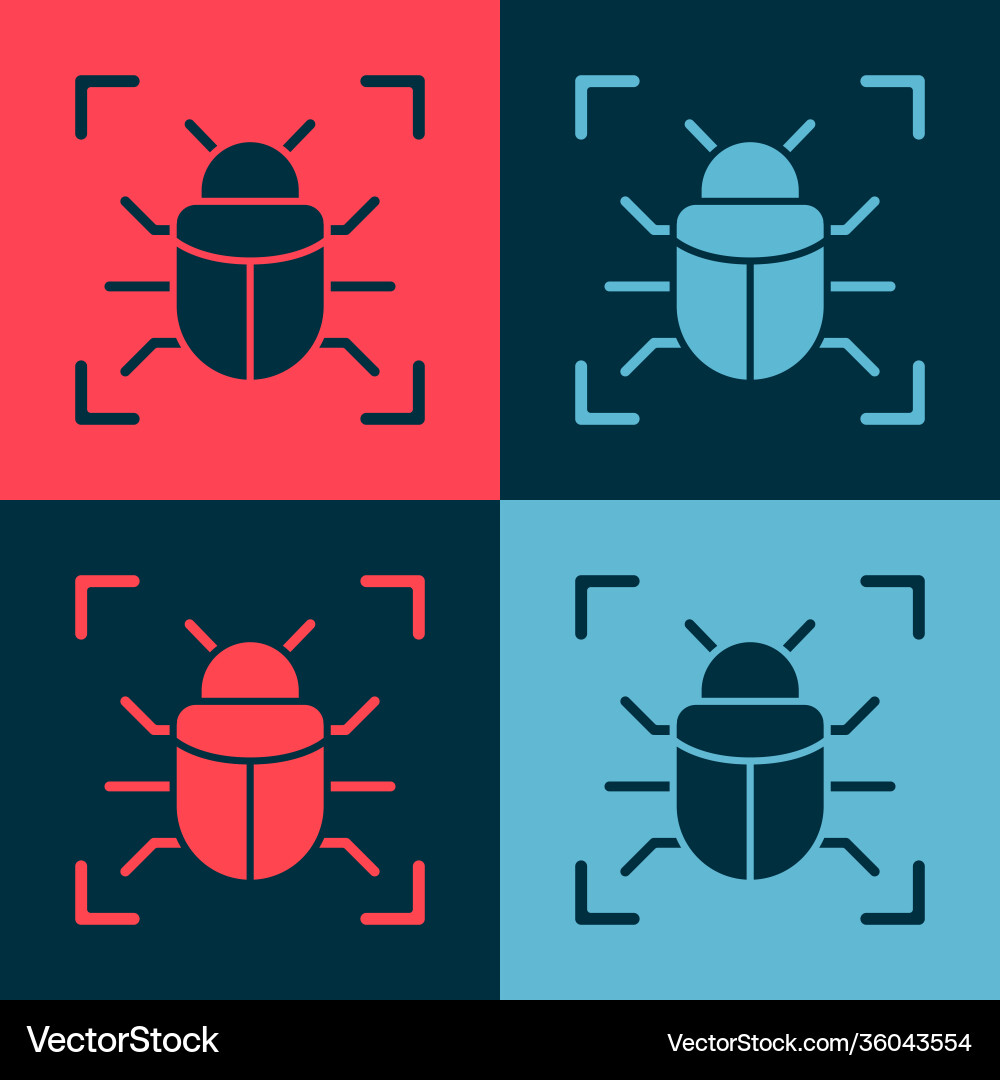Pop art system bug concept icon isolated on color Pop art system bug concept icon isolated on color Vector Image