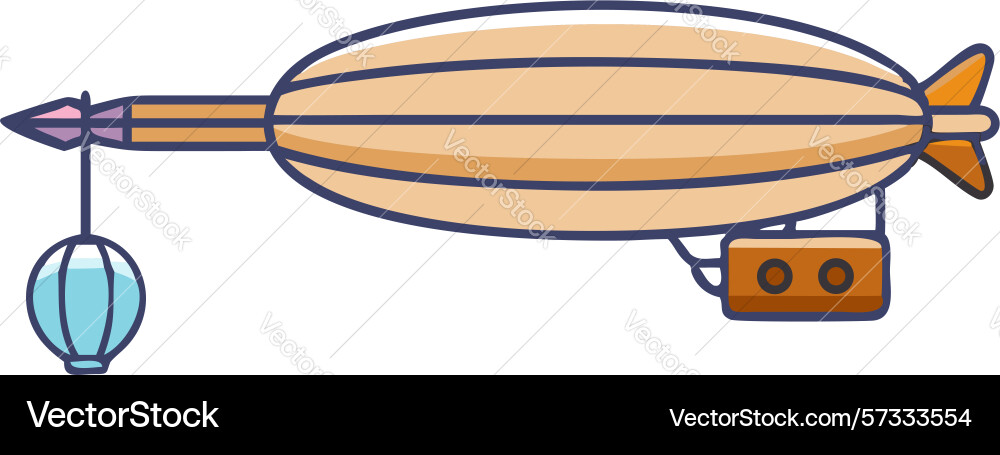 Retro zephyr airship flying design generative ai vector image