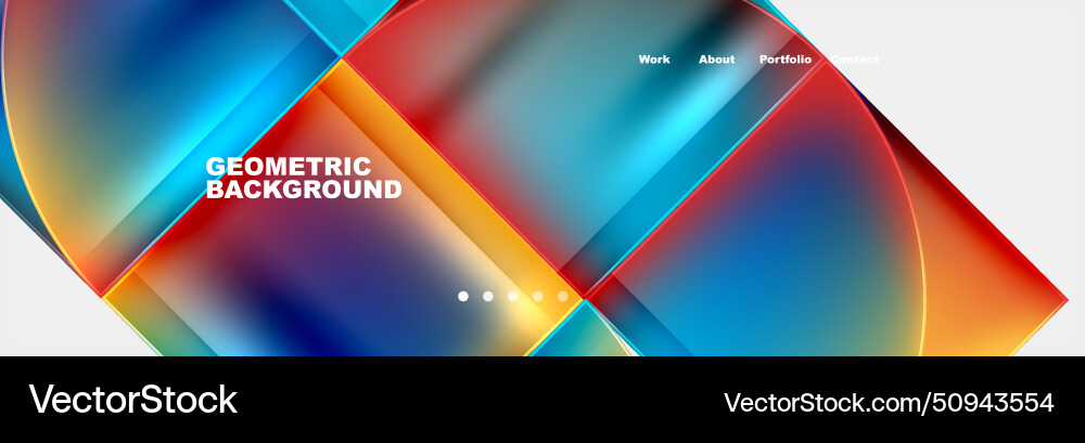 Round triangles and squares web site page template vector image