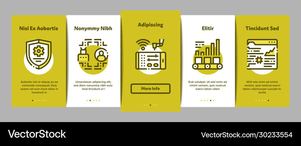 Rpa robotic process automation onboarding elements Rpa robotic process automation onboarding elements vector image