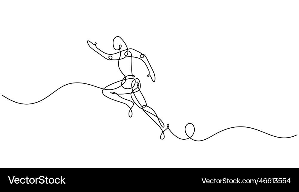 Runner abstract character continuous one line Runner abstract character continuous one line vector image