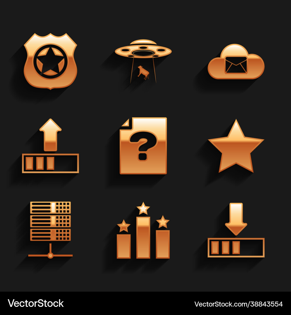 Set unknown document ranking star loading vector image