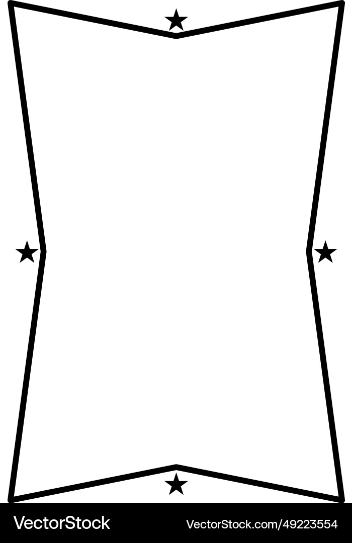 Star frame border vertical abstract outline shape Star frame border vertical abstract outline shape vector image