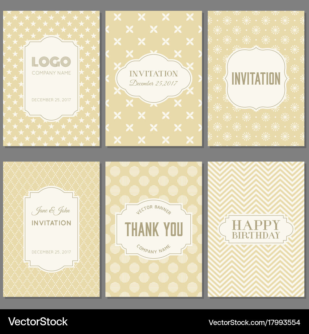 Template collection in vintage pattern with badges Vector Image