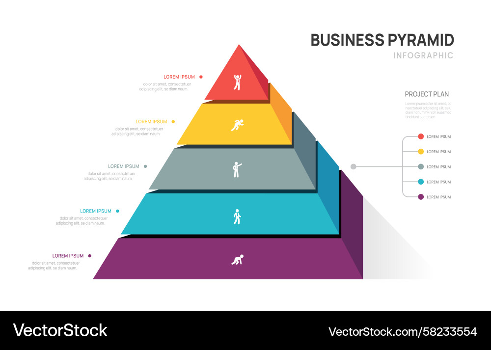 Triangular Pyramid Chart Timeline Vector Image