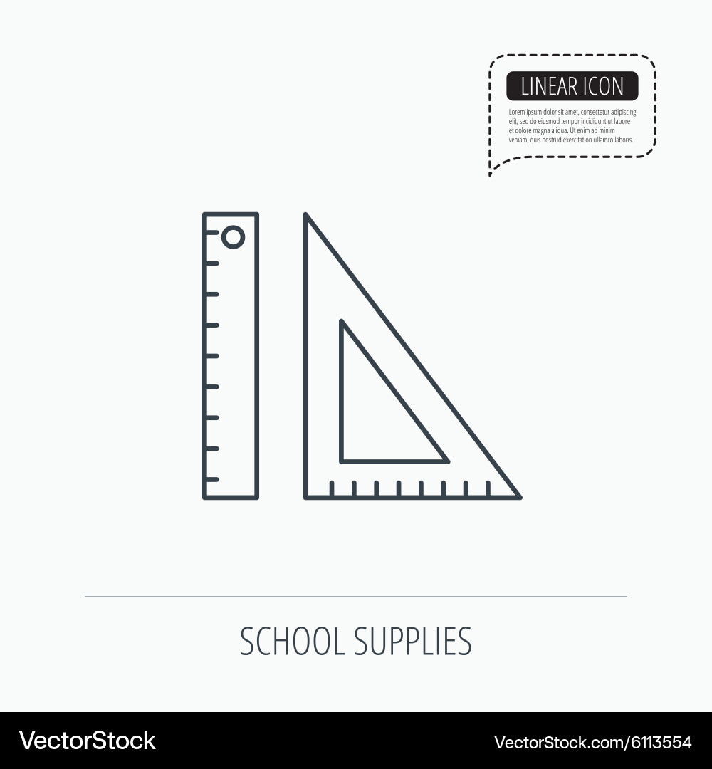 Triangular Ruler Icon Vector Image